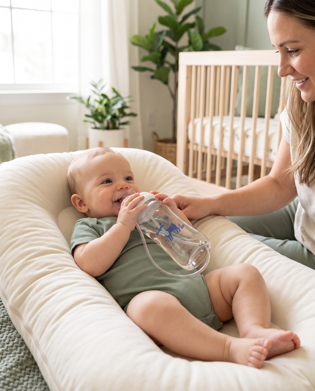 Le biberon que bébé tient tout seul.